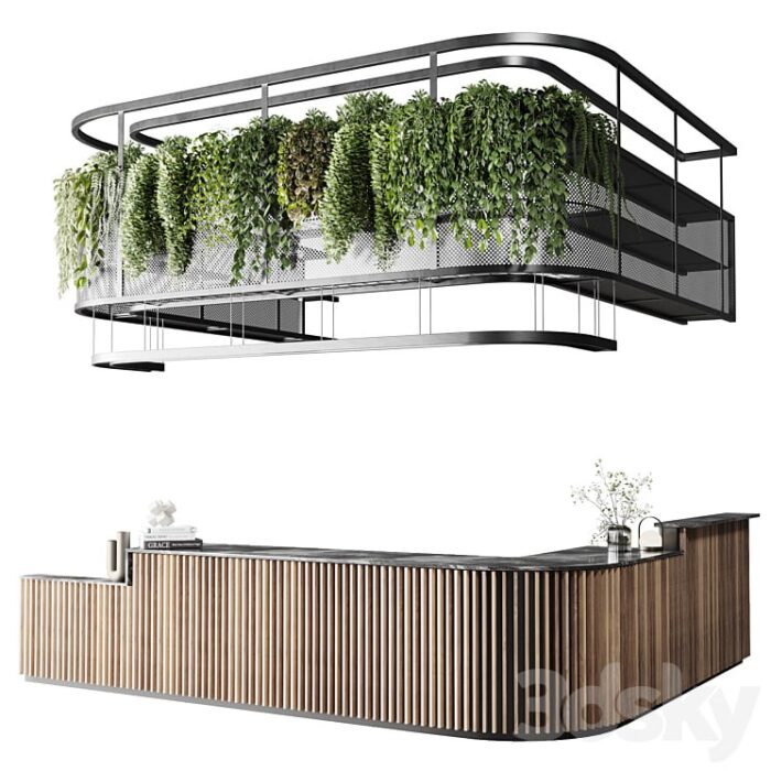 Pro 3DSky Coffee Shop Reception Restaurant Counter by Hanging Plant.rar