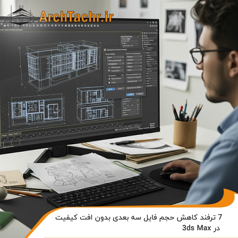 کاهش حجم فایل سه بعدی بدون افت کیفیت در 3ds Max